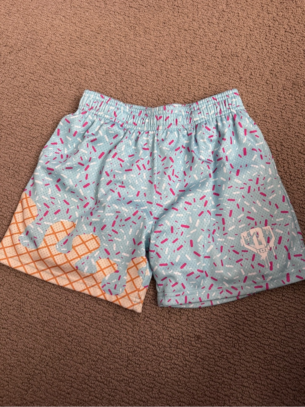 Kids Ice Cream Sprinkles Print Shorts - Light Blue